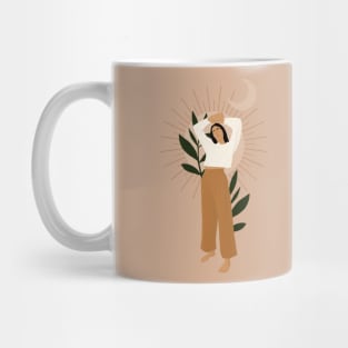 Boho Summer Girl Minimalist Vintage Fashion Art Illustration Mug